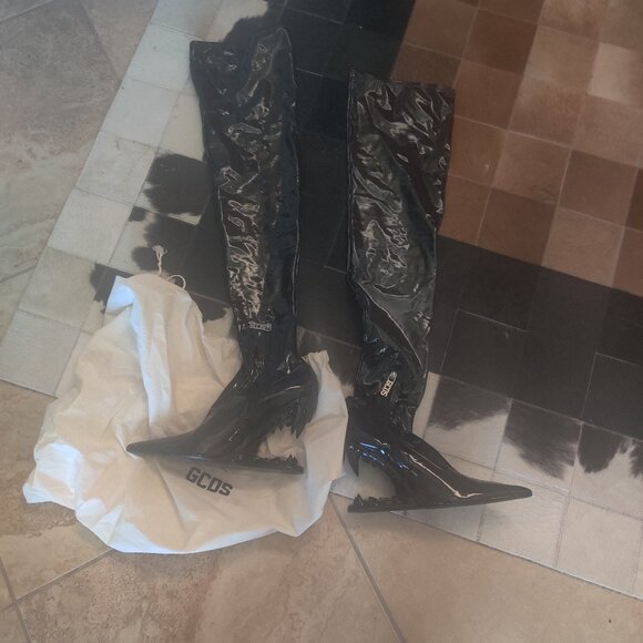 GCDS stretch Morso style thigh high boots size 45 UK (13 W 11M) - Picture 1 of 3